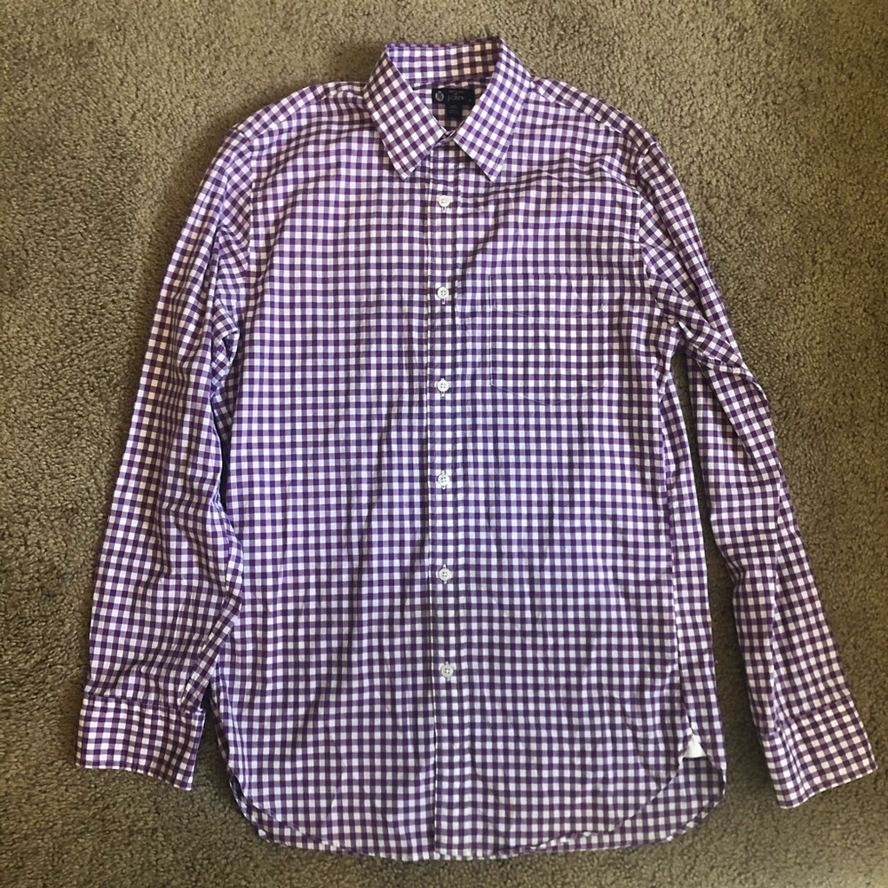 J Crew Purple Checked Button-Down Size S